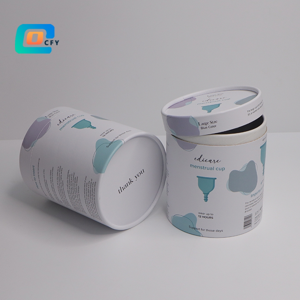 Customer Size Soft Ladies Popular Practical Menstrual Cup Gift Person Care Cardboard Cylinder Paper Tube Packaging