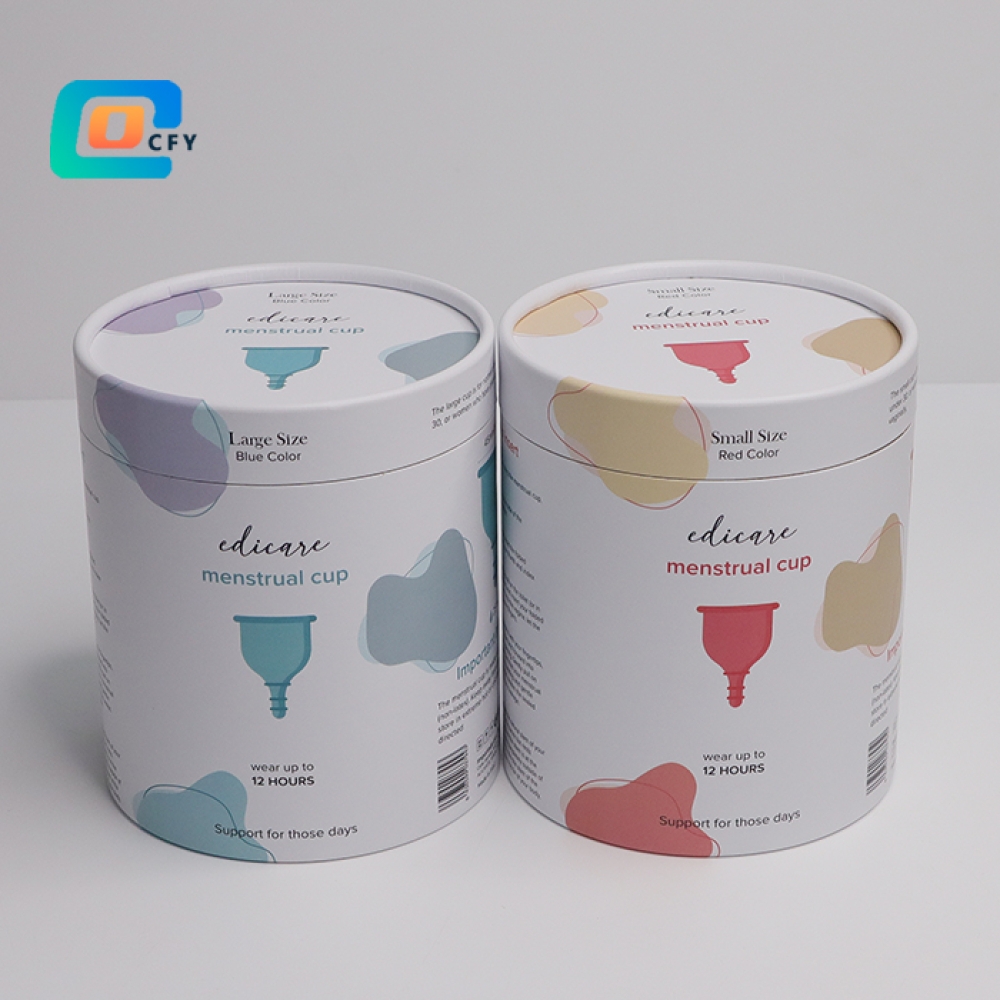 Customer Size Soft Ladies Popular Practical Menstrual Cup Gift Person Care Cardboard Cylinder Paper Tube Packaging