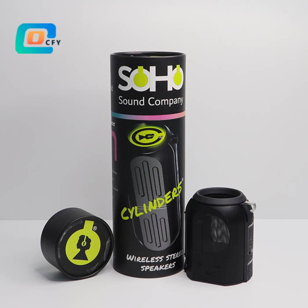 Manufacturer's hot selling customer special private custom microphone host microphone sound card electronic objects exquisite bronzing UV printing anti-collision packaging paper tube