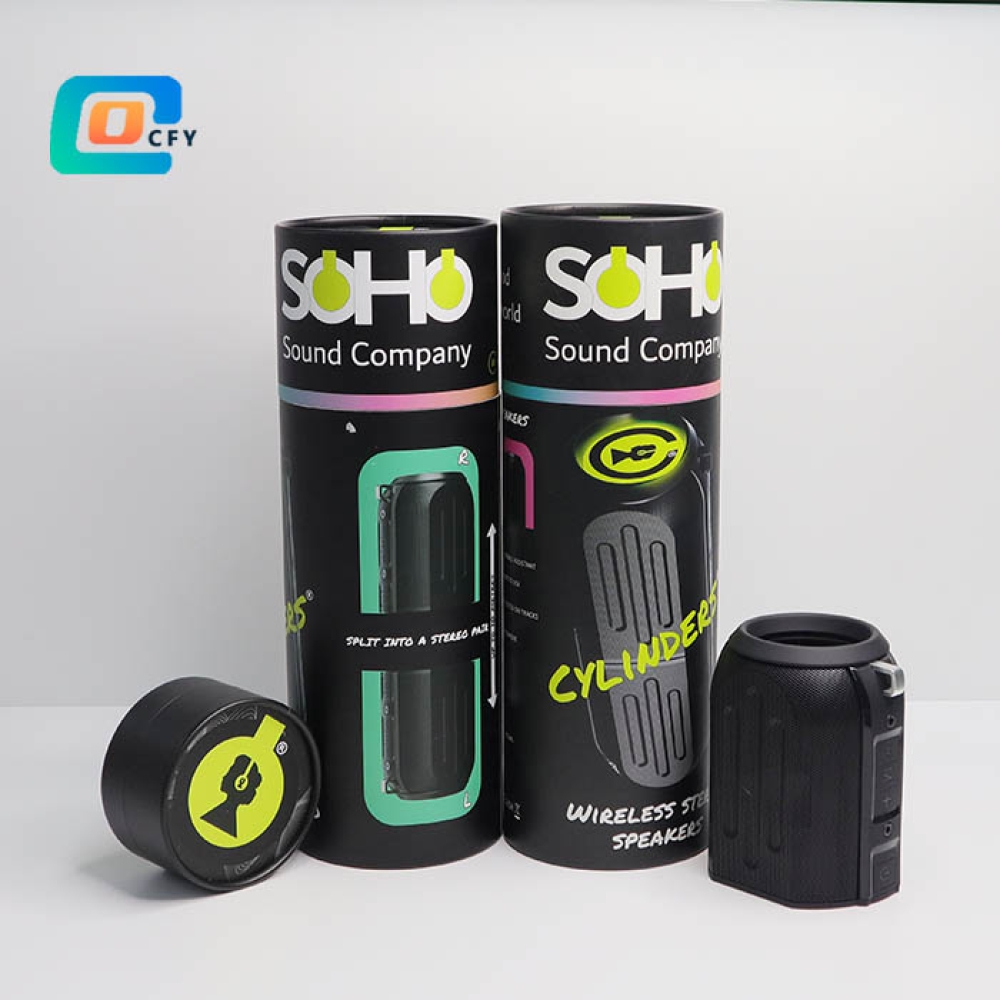 Manufacturer's hot selling customer special private custom microphone host microphone sound card electronic objects exquisite bronzing UV printing anti-collision packaging paper tube