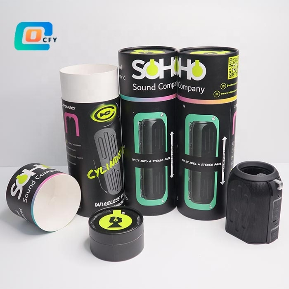 Manufacturer's hot selling customer special private custom microphone host microphone sound card electronic objects exquisite bronzing UV printing anti-collision packaging paper tube