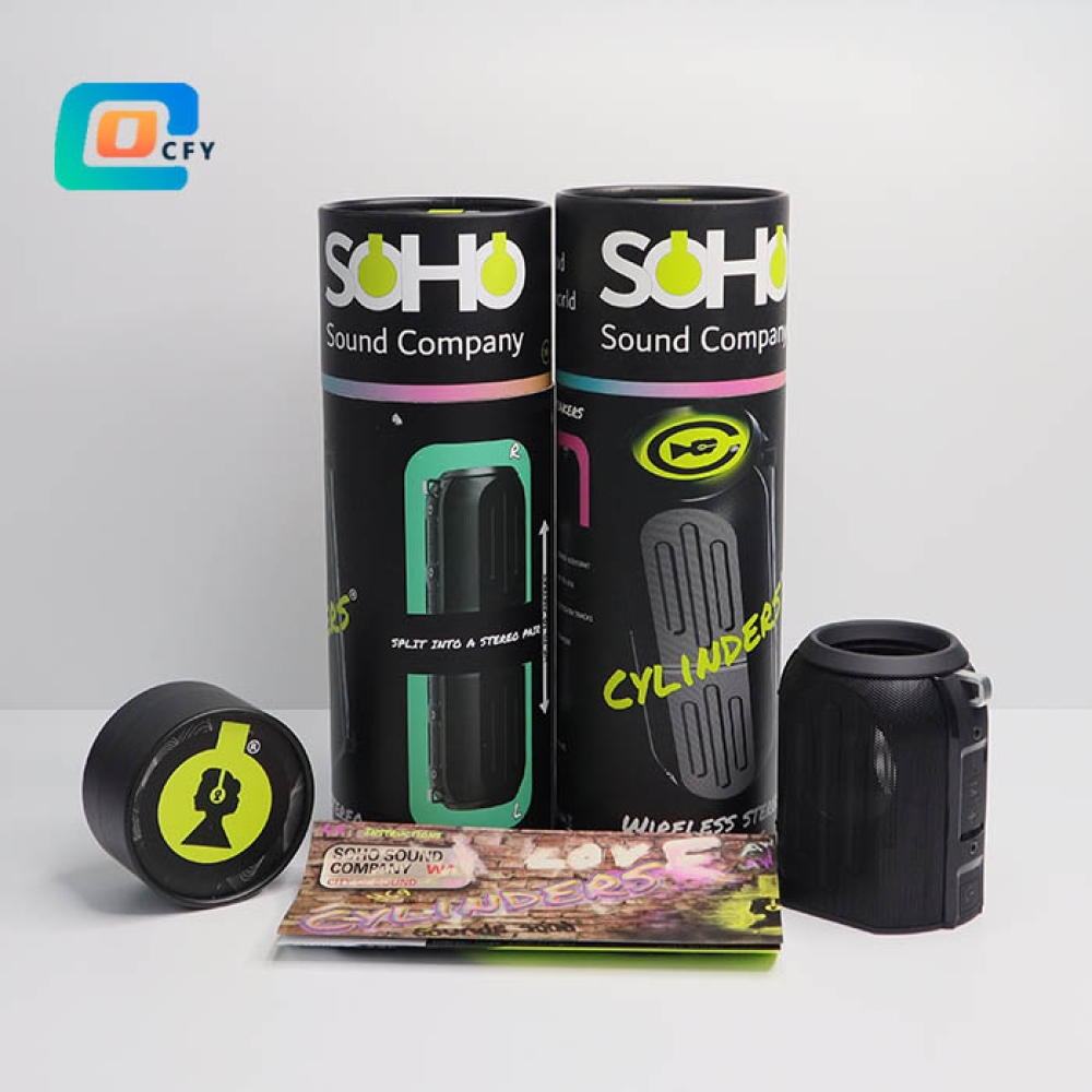Manufacturer's hot selling customer special private custom microphone host microphone sound card electronic objects exquisite bronzing UV printing anti-collision packaging paper tube