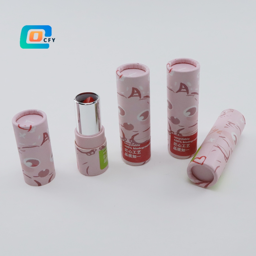 Cardboard cylinder Twist up lipsticks paper packaging Skincare lip gloss container Kraft Cosmetic Deodorant Lip Balm tubes