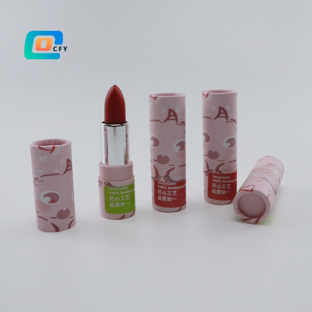 Cardboard cylinder Twist up lipsticks paper packaging Skincare lip gloss container Kraft Cosmetic Deodorant Lip Balm tubes