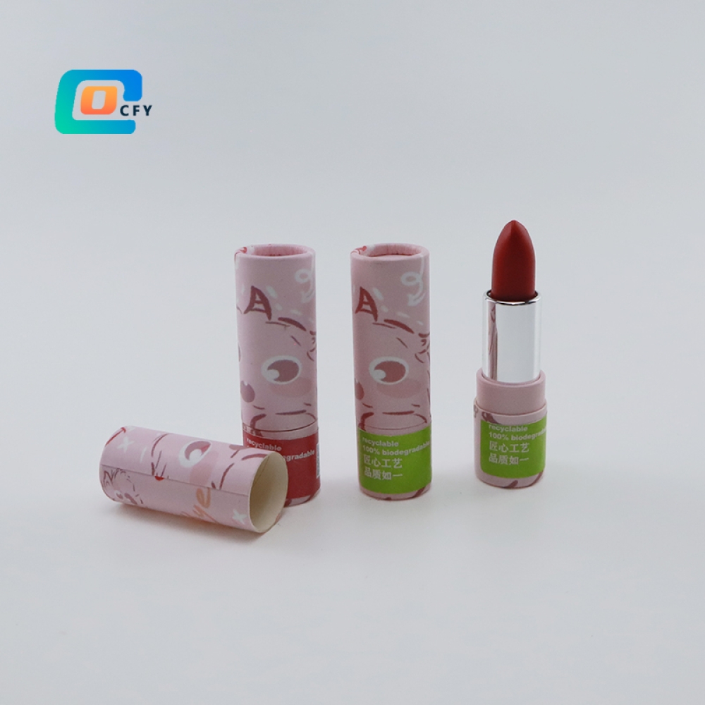 Cardboard cylinder Twist up lipsticks paper packaging Skincare lip gloss container Kraft Cosmetic Deodorant Lip Balm tubes