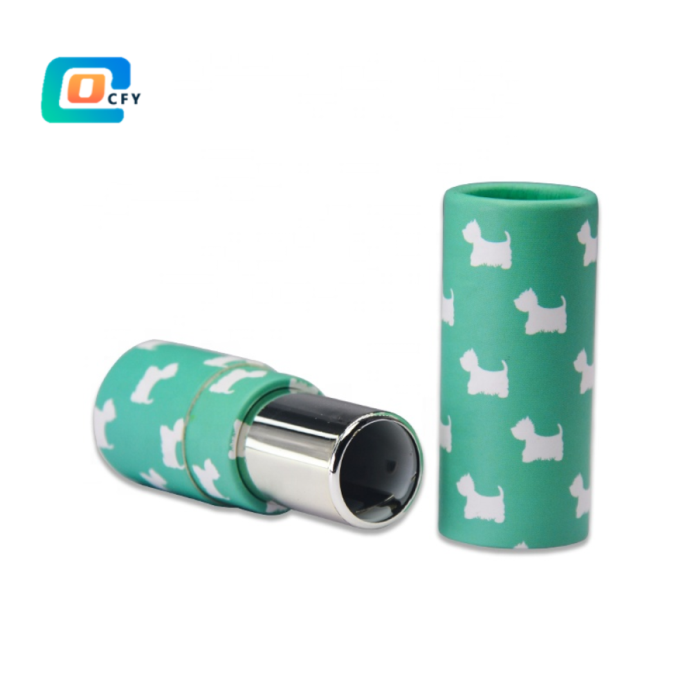 Custom Eco Friendly twist up lipstick Cardboard cylinder Container Deodorant  Lip Balm Skincare Push Up Paper Tube Packaging