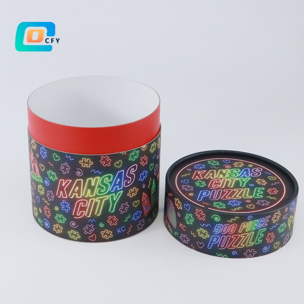 Factory ODM OEM 500 pieces cylinder giftpaper puzzles jigsaw kids puzzle educational toys container packaging tubes for children and adults