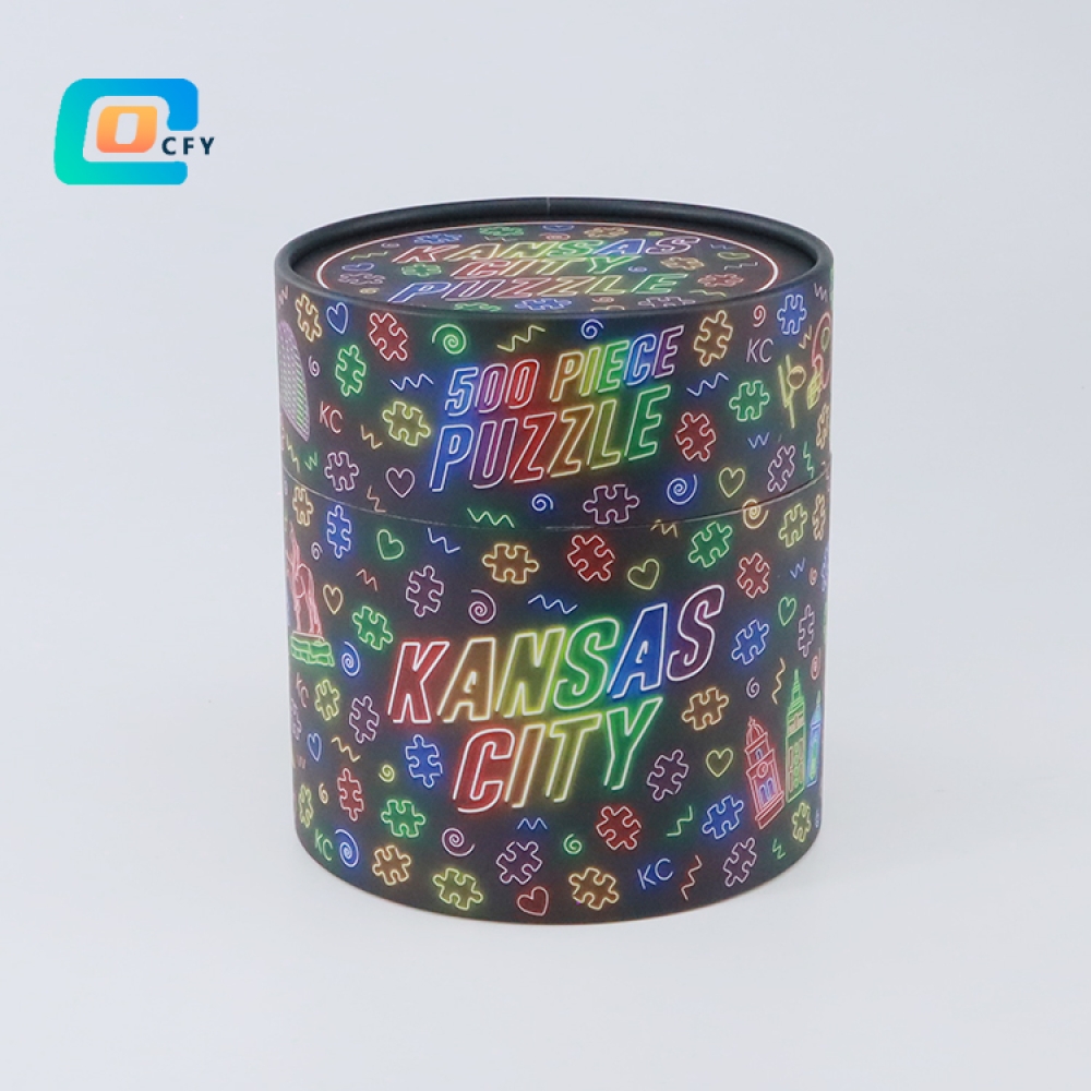 Factory ODM OEM 500 pieces cylinder giftpaper puzzles jigsaw kids puzzle educational toys container packaging tubes for children and adults