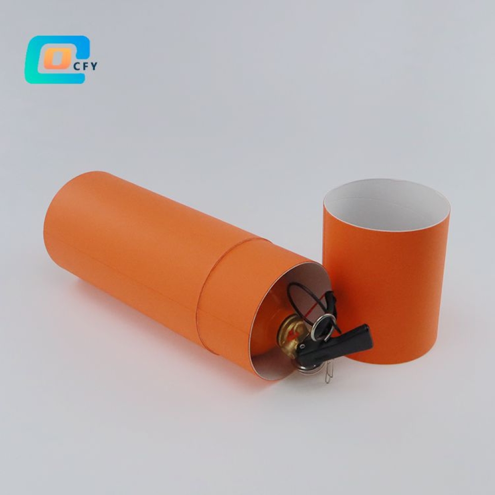 Custom portable fire extinguisher cylinder packaging box cardboard paper tube gift box packaging eco friendly round container