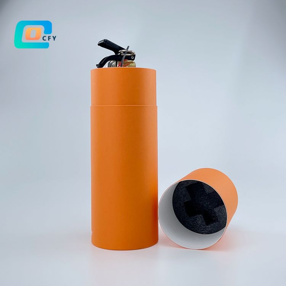 Custom portable fire extinguisher cylinder packaging box cardboard paper tube gift box packaging eco friendly round container