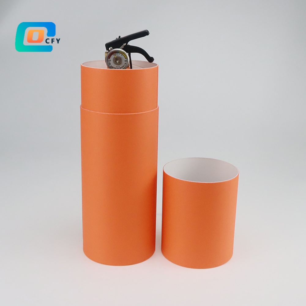 Custom portable fire extinguisher cylinder packaging box cardboard paper tube gift box packaging eco friendly round container