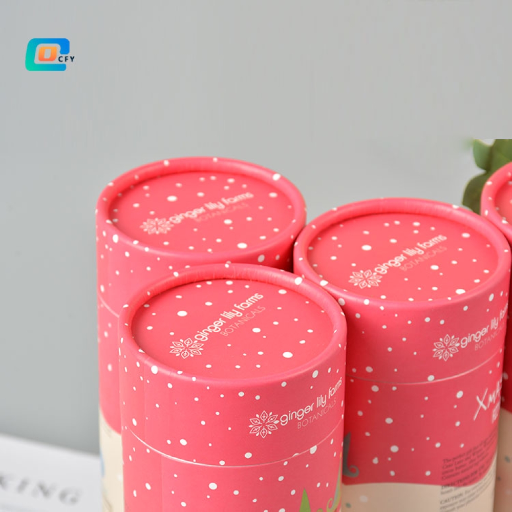 Custom Bath salt Bomb Plastic free Tube Packaging Shower steamers cardboard cosmetic cylinder box