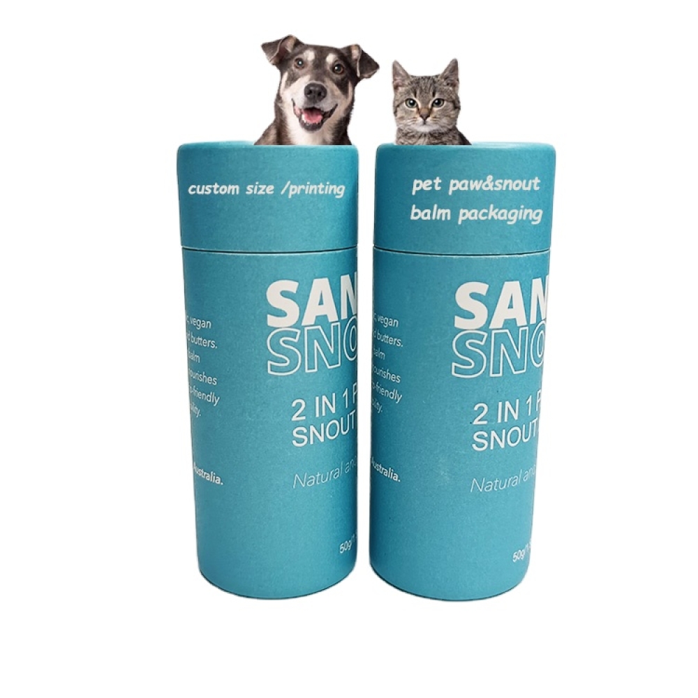 All-in-one skin & coat bundle paw snout balm push up paper container for pets cat and dog body care twist-up deodorant paper tube packaging