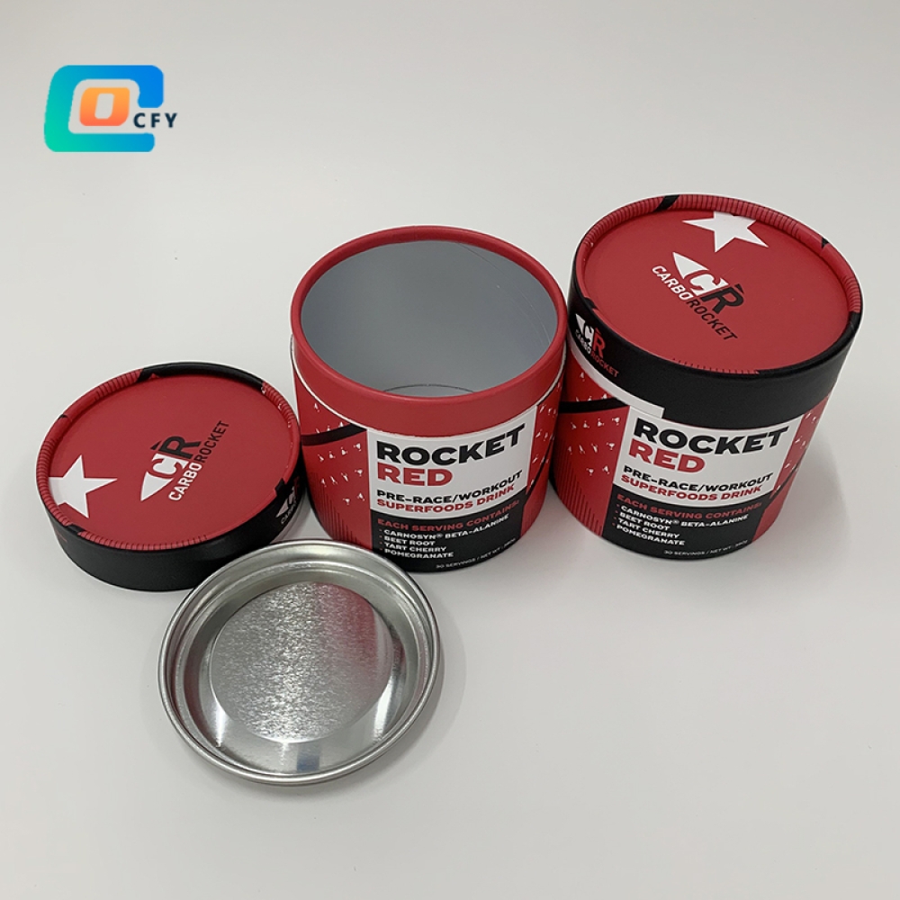 Food Grade Canister Paper Tube for Beauty Collagen Powder Coffee Cylinder Packaging loose leaf tea with aluminum foil inside