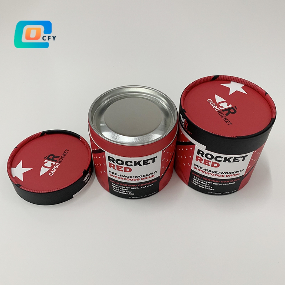 Food Grade Canister Paper Tube for Beauty Collagen Powder Coffee Cylinder Packaging loose leaf tea with aluminum foil inside