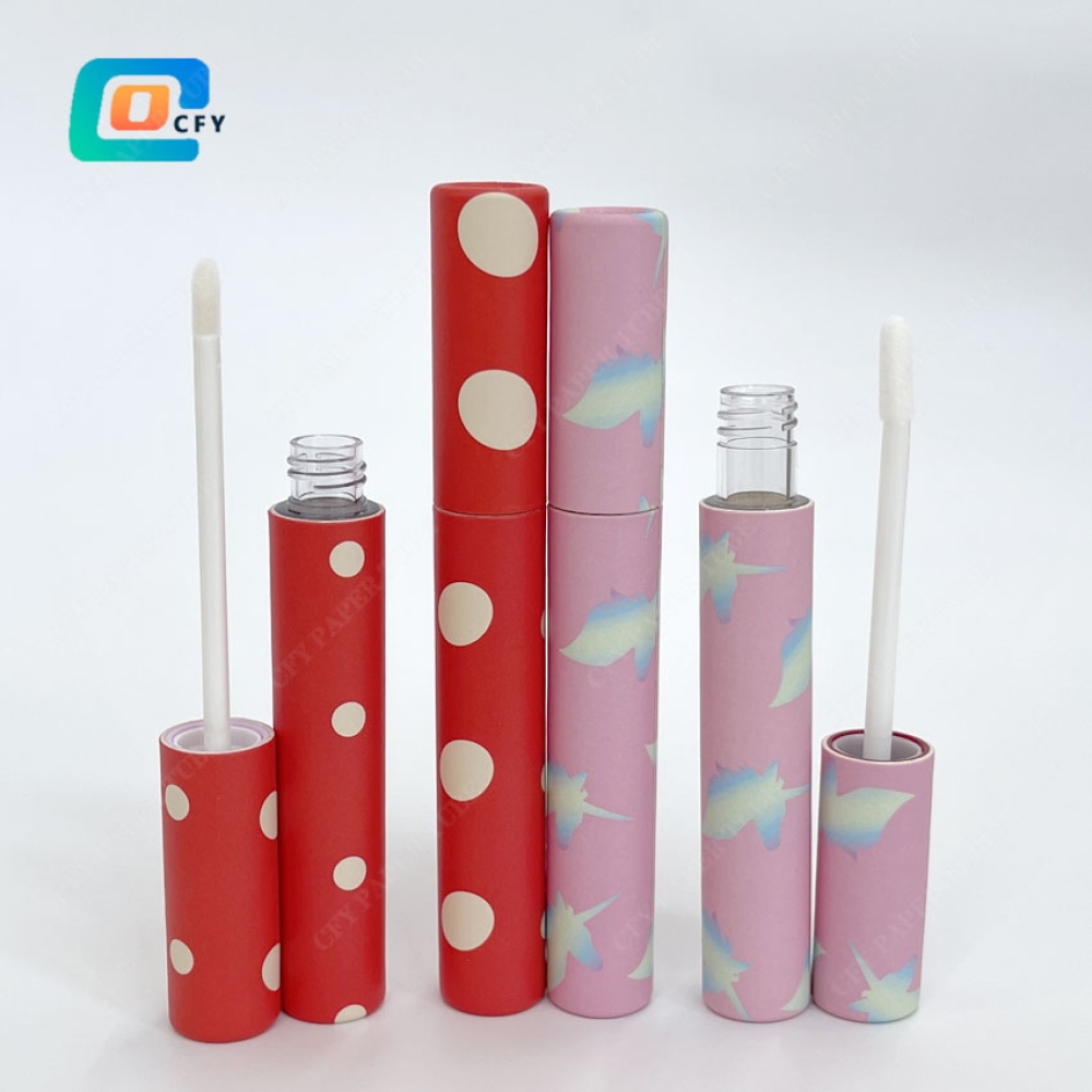 3.5ml custom liquid lip gloss paper tubes luxury cylinder mascara bottle empty eyeliner lipstick container cosmetic packaging