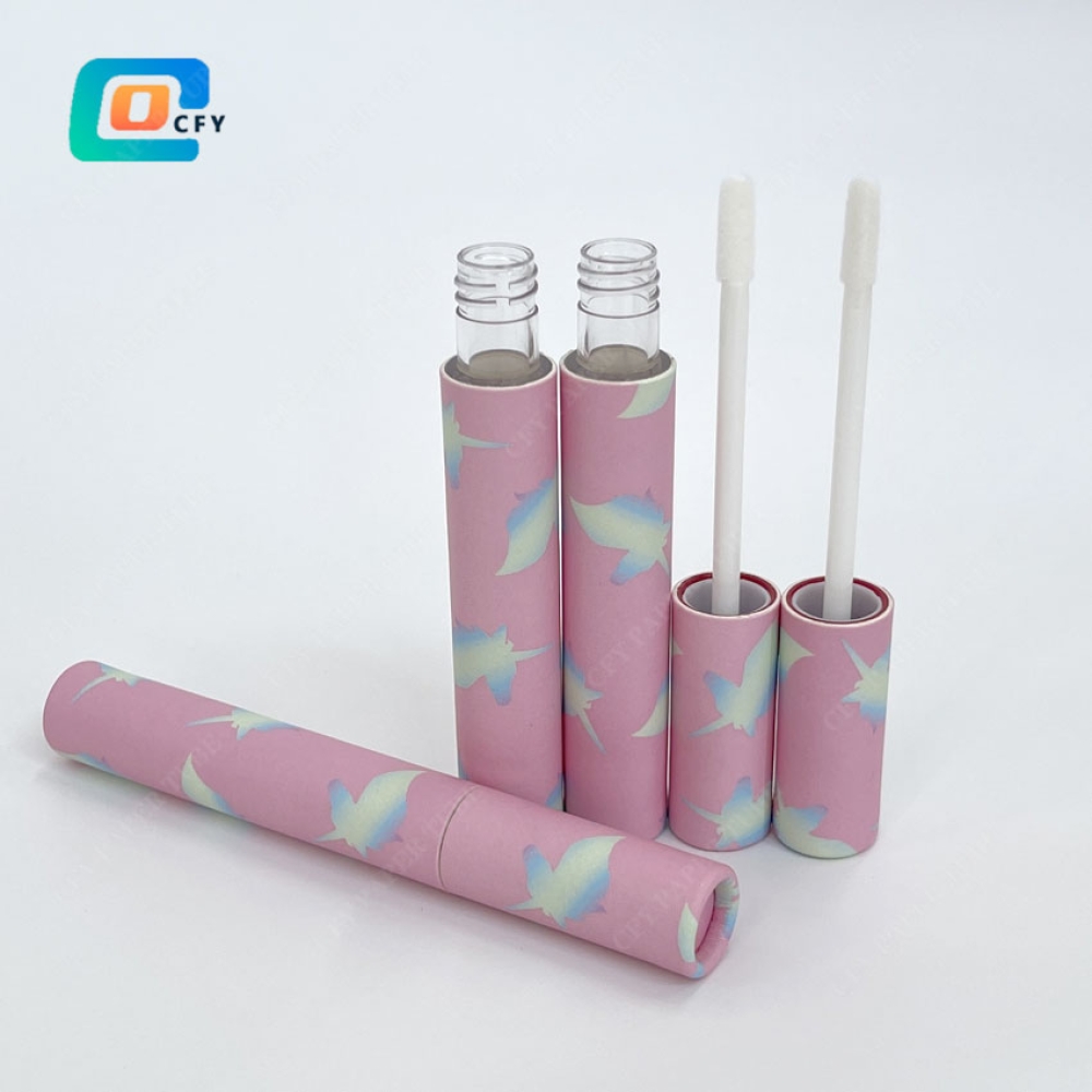 3.5ml custom liquid lip gloss paper tubes luxury cylinder mascara bottle empty eyeliner lipstick container cosmetic packaging