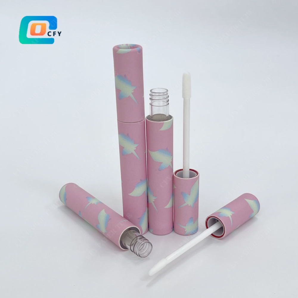 3.5ml custom liquid lip gloss paper tubes luxury cylinder mascara bottle empty eyeliner lipstick container cosmetic packaging
