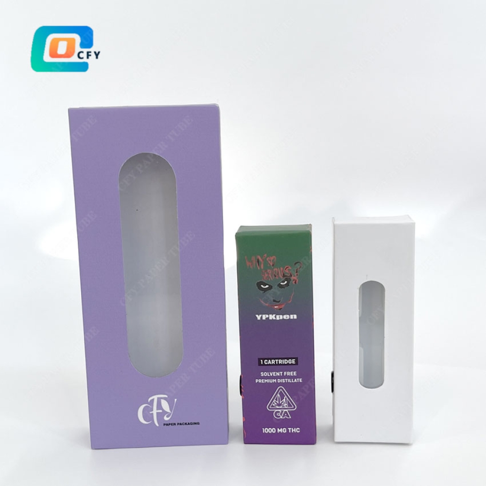 Custom CR Paper Slide Box Display Window Child Resistant Paper Box CR Containers Paper Packaging Box Drawer for extracts and cartridges
