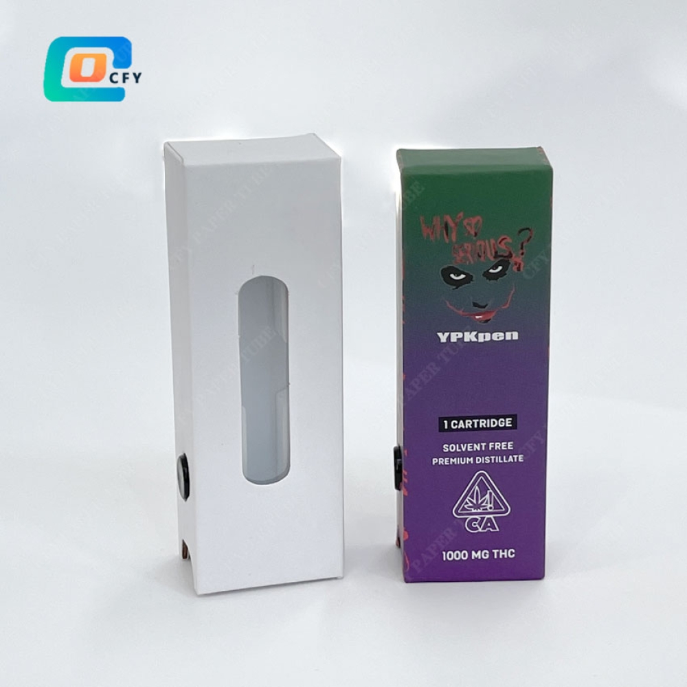 Custom CR Paper Slide Box Display Window Child Resistant Paper Box CR Containers Paper Packaging Box Drawer for extracts and cartridges