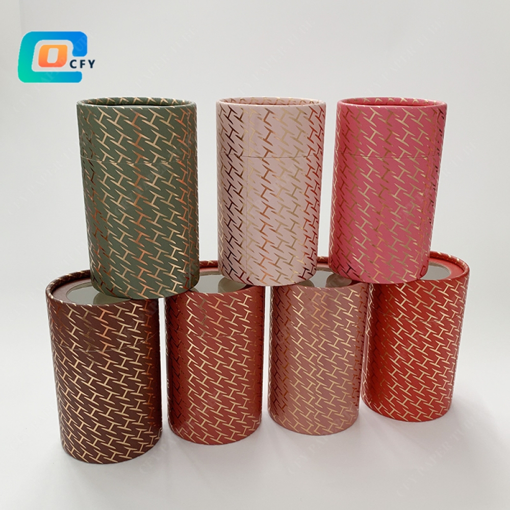 Custom Food Grade Cardboard Candy Chocolate nut cookie Gift Cylinder Box Packaging Paper Tube with window