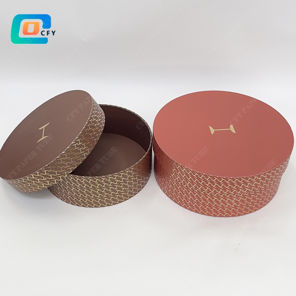 Custom Recyclable Wedding Rose Paper Packaging Cylinder Rigid Cardboard Hat Top and bottom Round Tube Chocolate Gift Flower Box