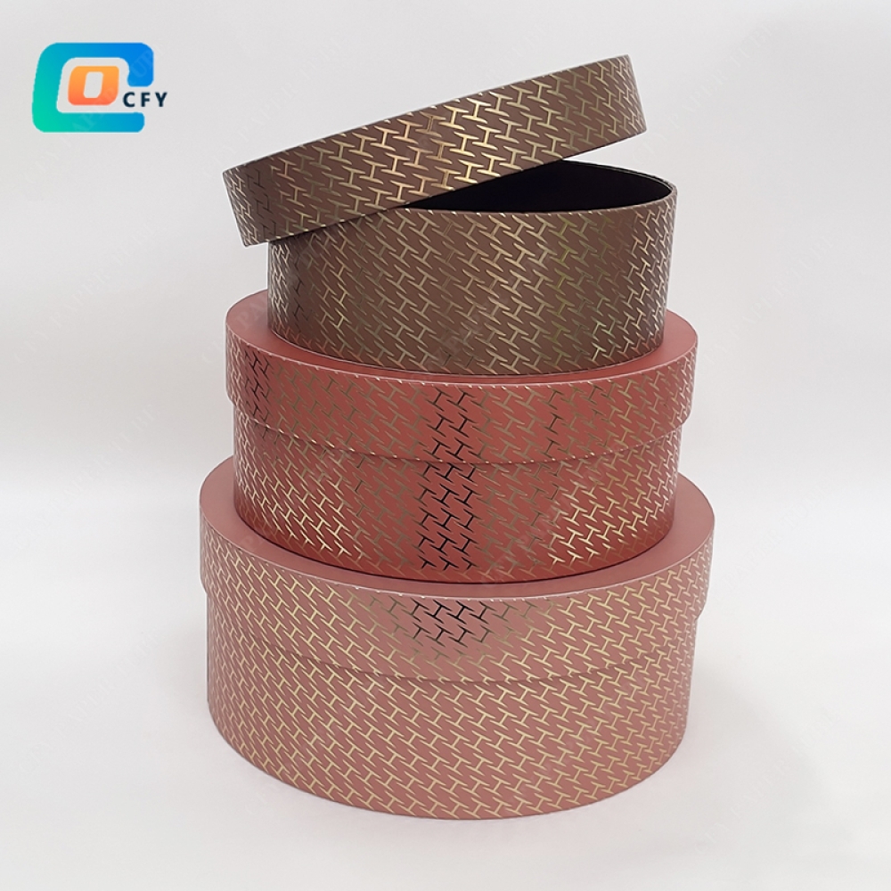 Custom Recyclable Wedding Rose Paper Packaging Cylinder Rigid Cardboard Hat Top and bottom Round Tube Chocolate Gift Flower Box