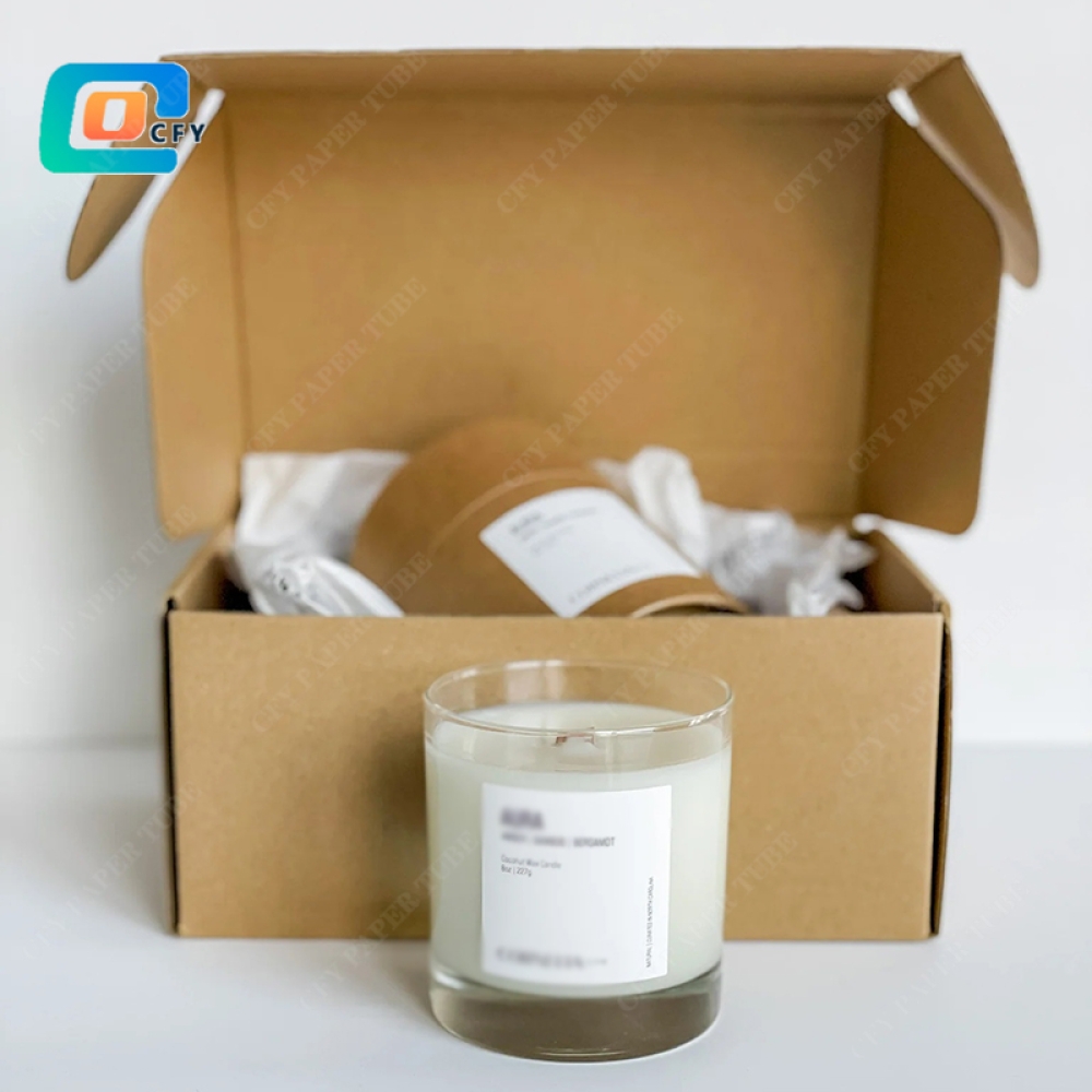 Custom Cardboard Tube Wax Candles gift set Packaging Boxes reed diffuser kraft Cylinder paper tubes