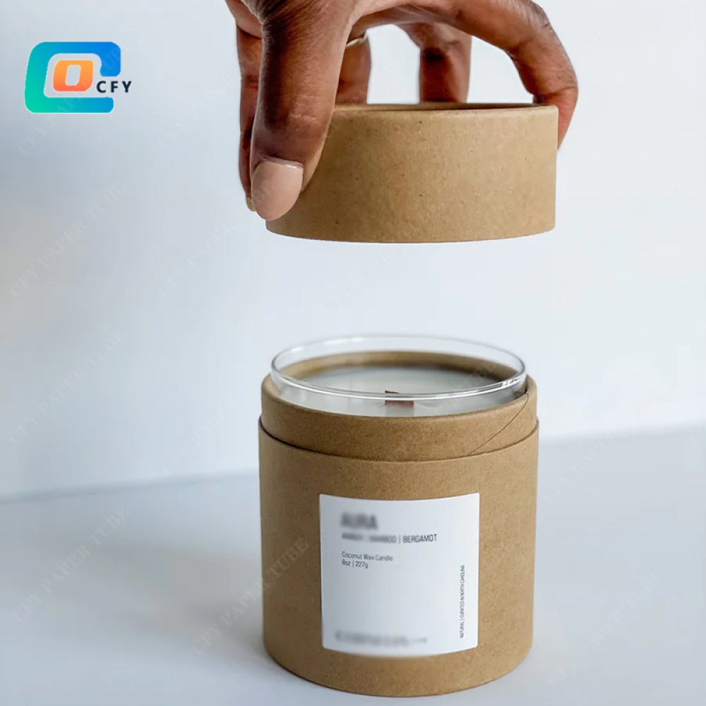 Custom Cardboard Tube Wax Candles gift set Packaging Boxes reed diffuser kraft Cylinder paper tubes