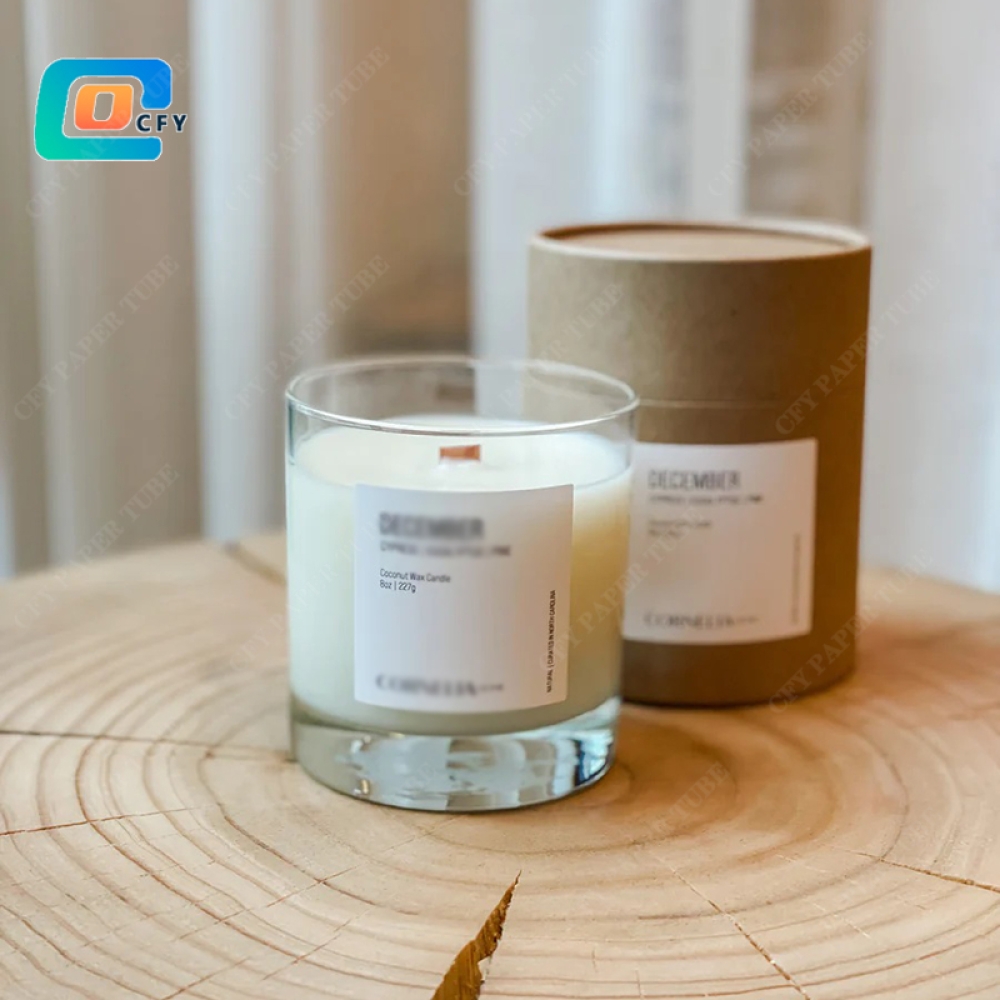 Custom Cardboard Tube Wax Candles gift set Packaging Boxes reed diffuser kraft Cylinder paper tubes