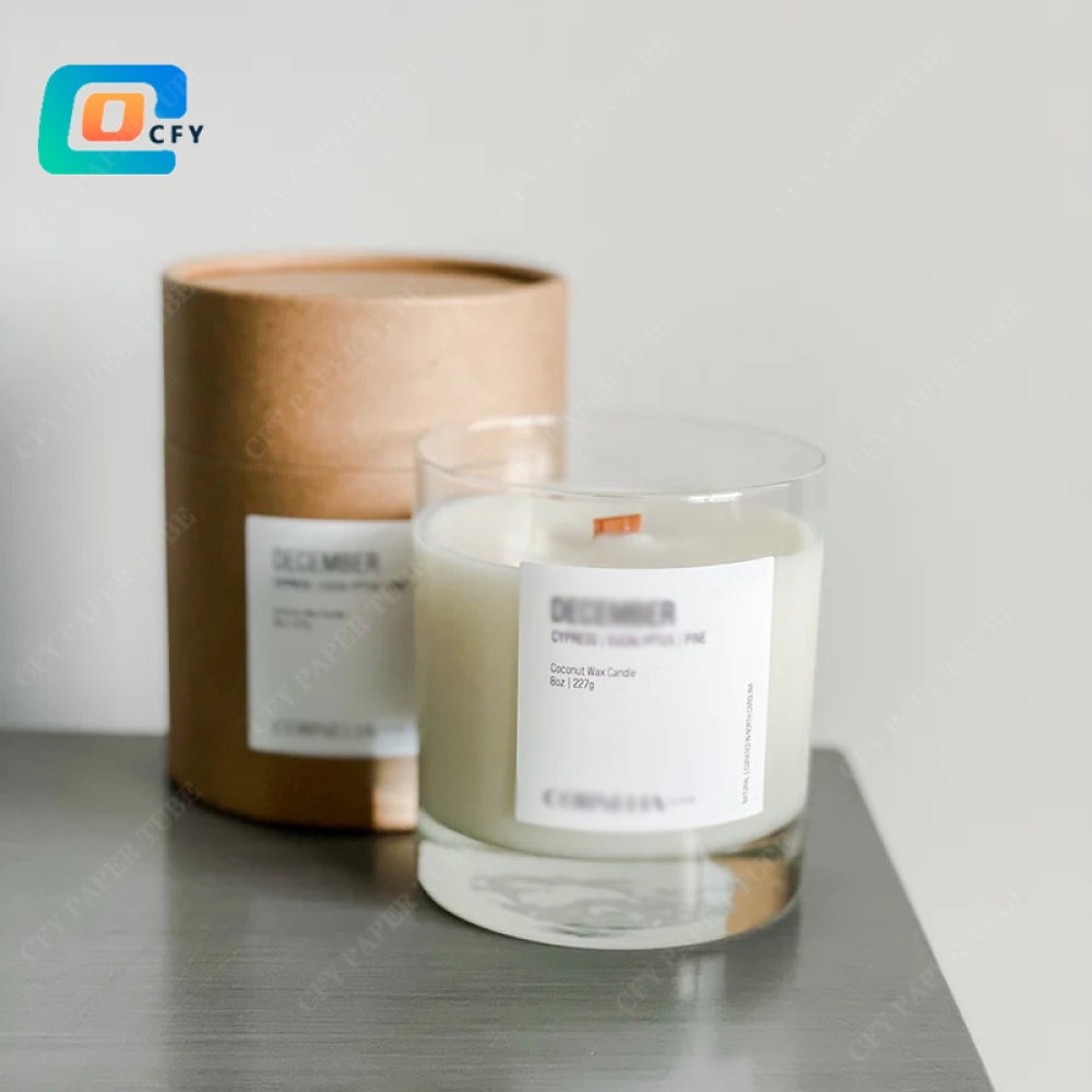 Custom Cardboard Tube Wax Candles gift set Packaging Boxes reed diffuser kraft Cylinder paper tubes