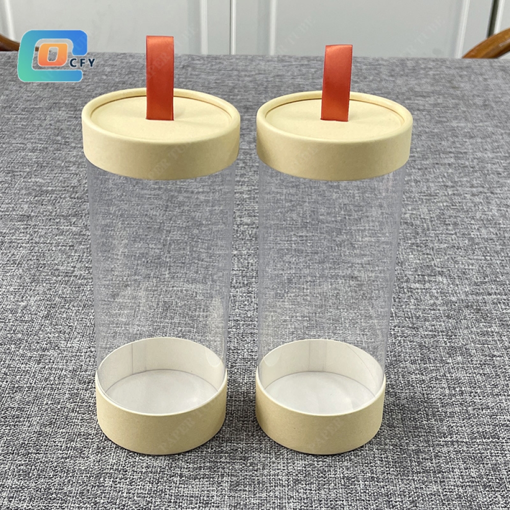 Eco-friendly cosmetic make up brushes paper tube packaging with ribbon Cardboard Box manufacturer
