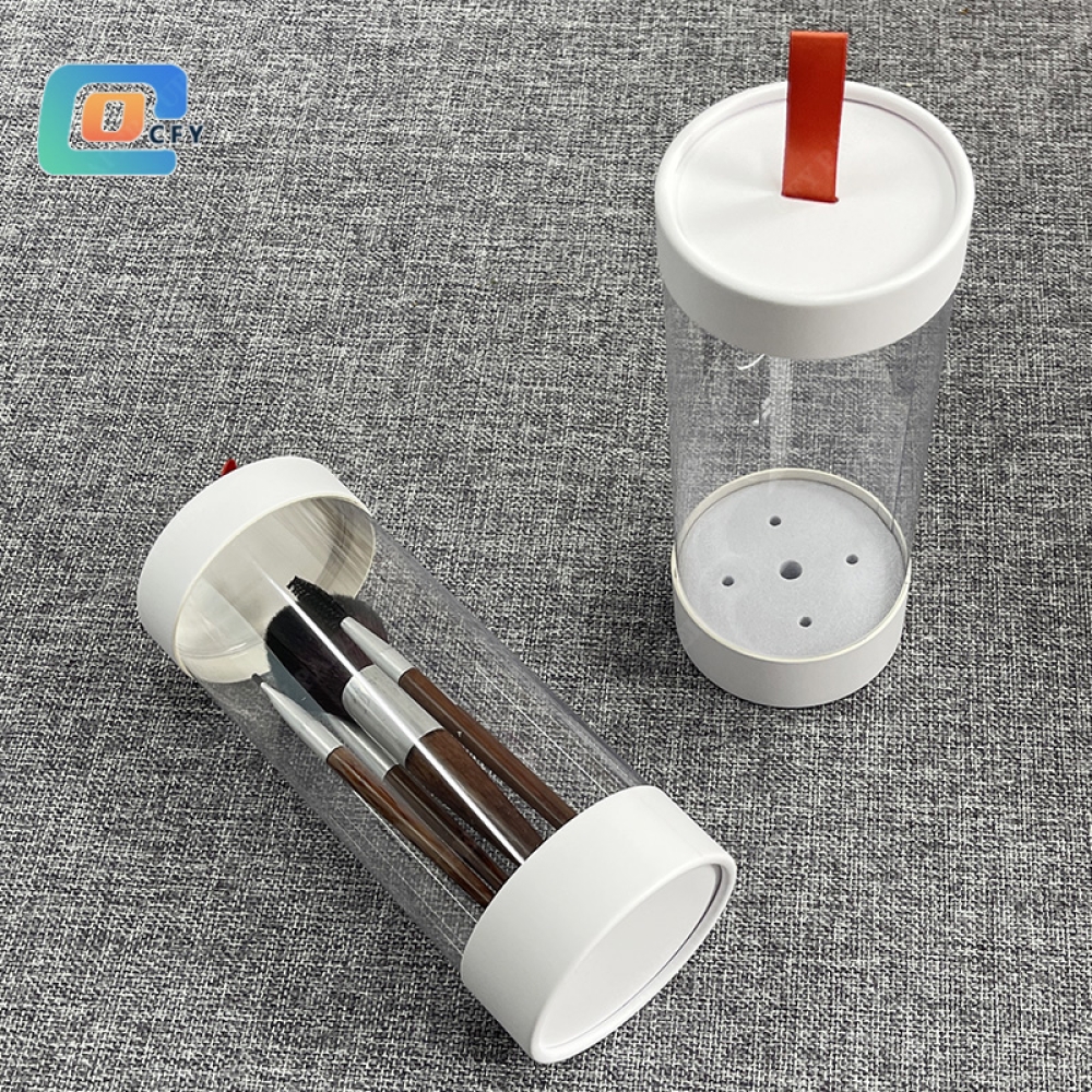 Eco-friendly cosmetic make up brushes paper tube packaging with ribbon Cardboard Box manufacturer