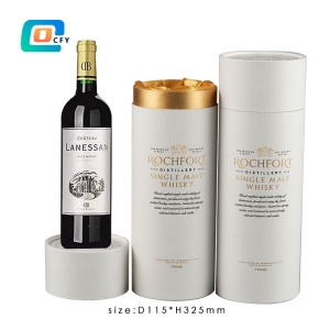 China Factory Eco Friendly Custom Kraft Cardboard Paper Tube for Wine Bottle Packaging with foam inside