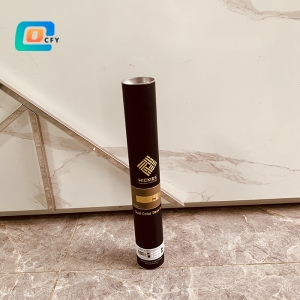 Eco Friendly gold stamping round cardboard paper tubes with metal lid Plastic free paper cylinders package for desk pad