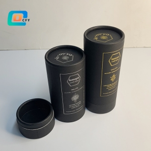 Silver stamping cylinder packaging gold foil packaging tube Eco friendly luxury cylinder box sustainable paper tube