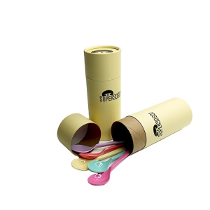 glass packaging can Kraft Cylinder Paper tube for spoon Tableware eco- friendly paper container