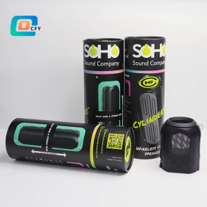 Manufacturer's hot selling customer special private custom microphone host microphone sound card electronic objects exquisite bronzing UV printing anti-collision packaging paper tube